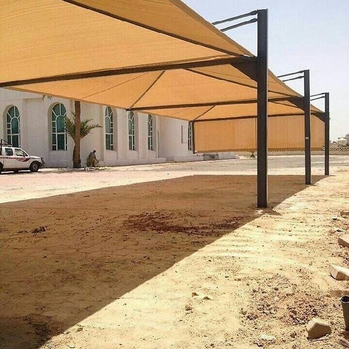 مظلات سيارات قماش بولي إيثيلين خارجية