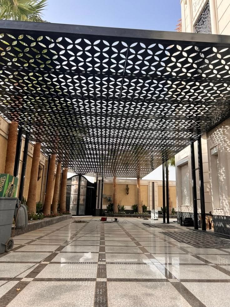 مظلة مدخل منزل قص ليزر نجران